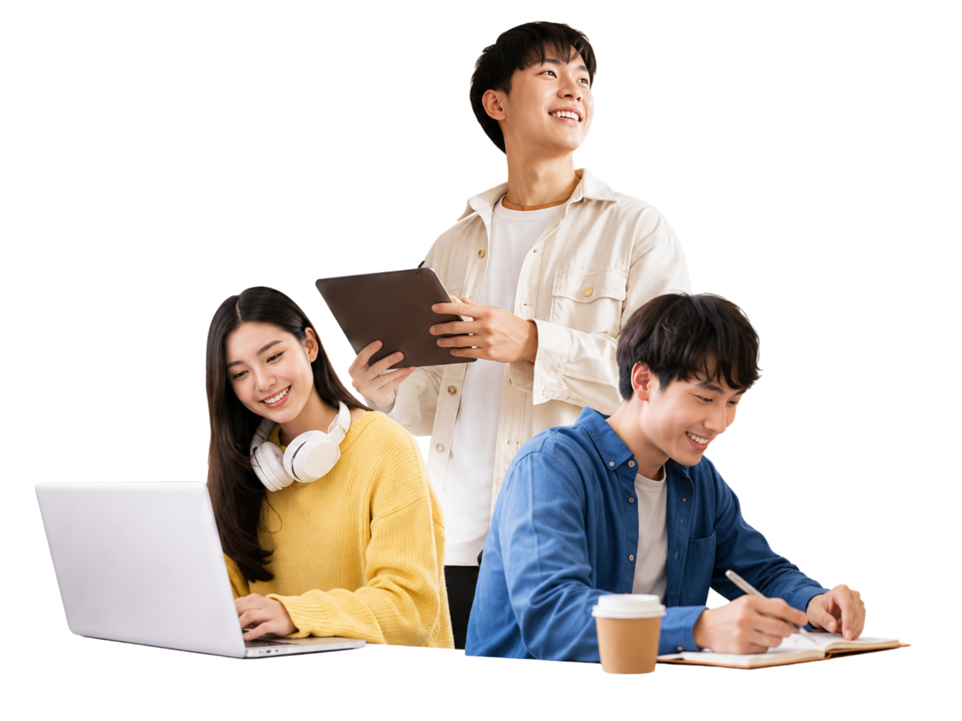 Young students collaborating with laptops and tablets — the Rabbit Start community